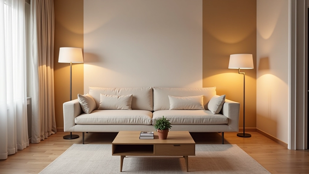 Salotto con divano letto trasformabile, tavolino pieghevole, e mobili multifunzionali intelligenti