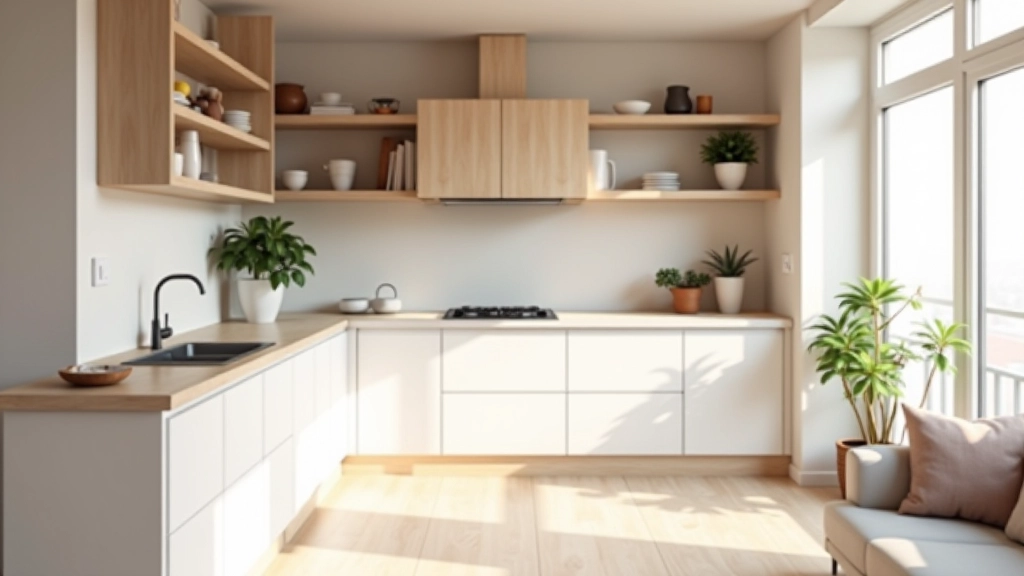 Cucina compatta con soluzioni multifunzionali